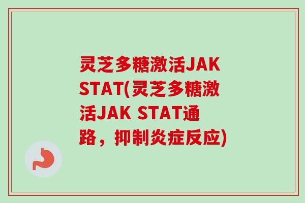 灵芝多糖激活JAK STAT(灵芝多糖激活JAK STAT通路，抑制炎症反应)