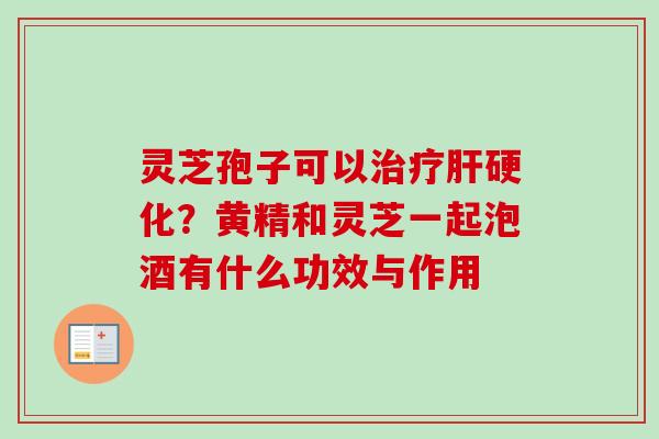 灵芝孢子可以治疗肝硬化？黄精和灵芝一起泡酒有什么功效与作用