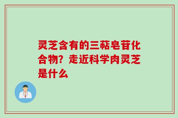 灵芝含有的三萜皂苷化合物？走近科学肉灵芝是什么