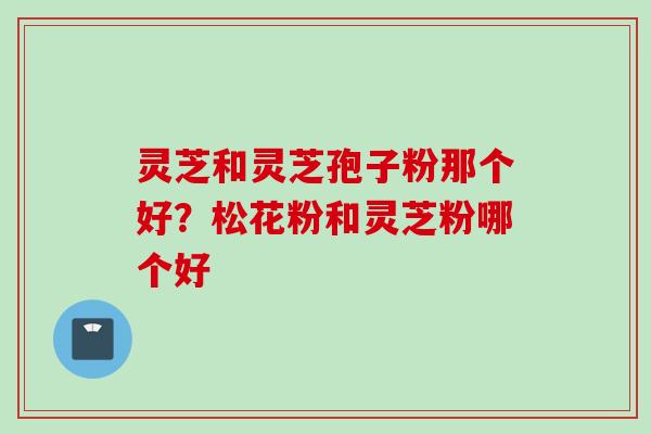 灵芝和灵芝孢子粉那个好？松花粉和灵芝粉哪个好