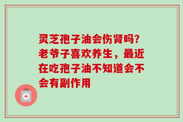 灵芝孢子油会伤肾吗？老爷子喜欢养生，最近在吃孢子油不知道会不会有副作用