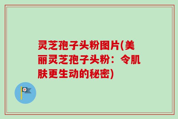 灵芝孢子头粉图片(美丽灵芝孢子头粉：令肌肤更生动的秘密)