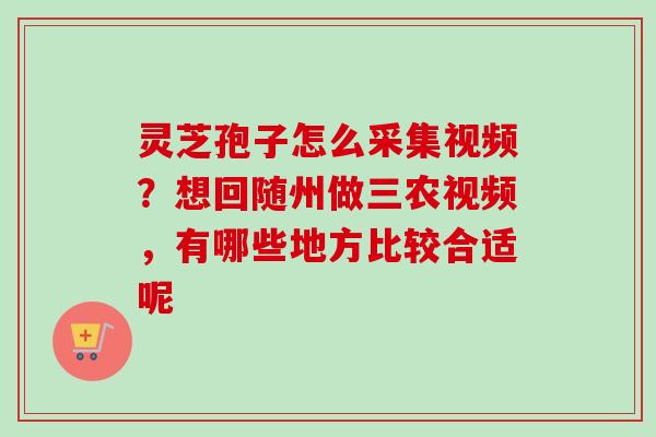 灵芝孢子怎么采集视频?想回随州做三农视频,有哪些地方比较合适呢 灵芝孢子怎么采集视频?想回随州做三农视频,有哪些地方比较合适呢