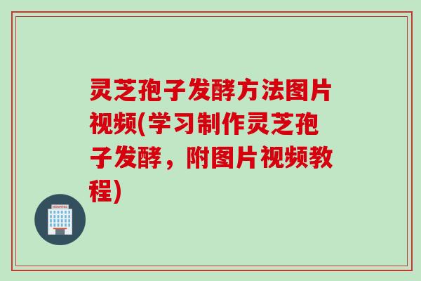 灵芝孢子发酵方法图片视频(学习制作灵芝孢子发酵，附图片视频教程)