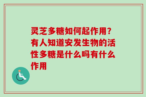 灵芝多糖如何起作用？有人知道安发生物的活性多糖是什么吗有什么作用
