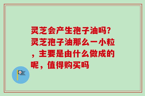 灵芝会产生孢子油吗？灵芝孢子油那么一小粒，主要是由什么做成的呢，值得购买吗