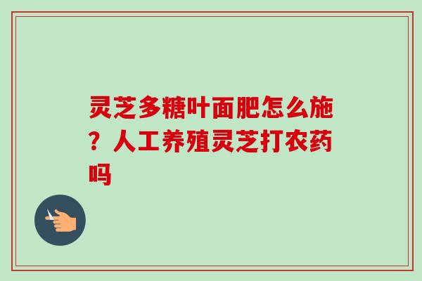 灵芝多糖叶面肥怎么施?人工养殖灵芝打农药吗 灵芝多糖叶面肥怎么施?人工养殖灵芝打农药吗