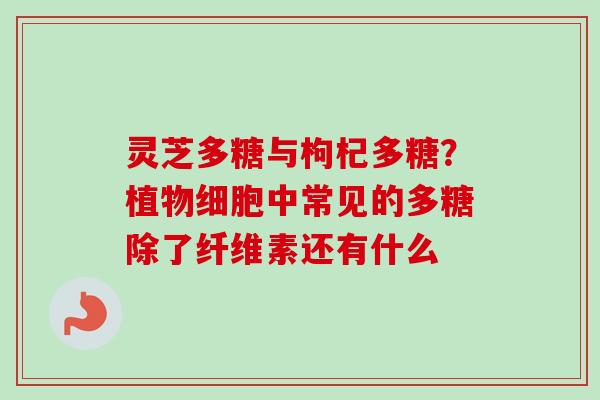 灵芝多糖与枸杞多糖？植物细胞中常见的多糖除了纤维素还有什么