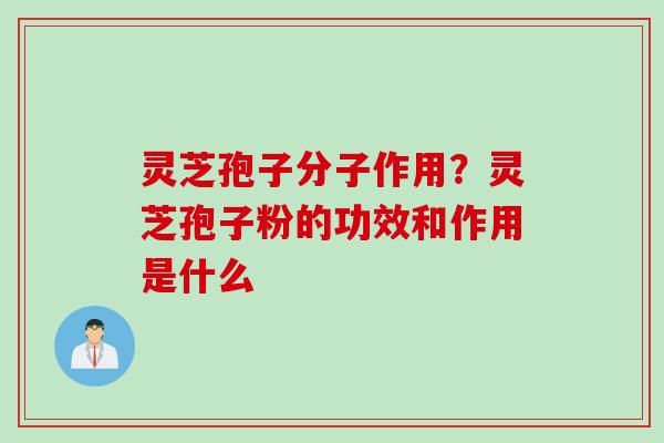 灵芝孢子分子作用?灵芝孢子粉的功效和作用是什么 灵芝孢子分子作用?灵芝孢子粉的功效和作用是什么