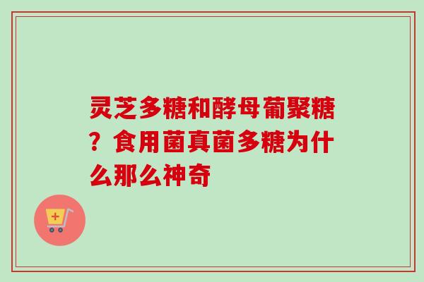 灵芝多糖和酵母葡聚糖？食用菌真菌多糖为什么那么神奇