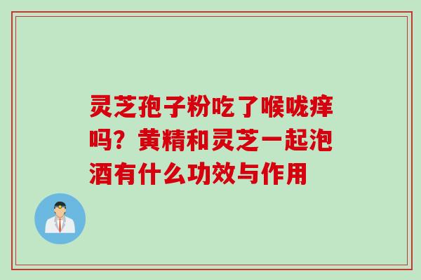 灵芝孢子粉吃了喉咙痒吗?黄精和灵芝一起泡酒有什么功效与作用 灵芝孢子粉吃了喉咙痒吗?黄精和灵芝一起泡酒有什么功效与作用