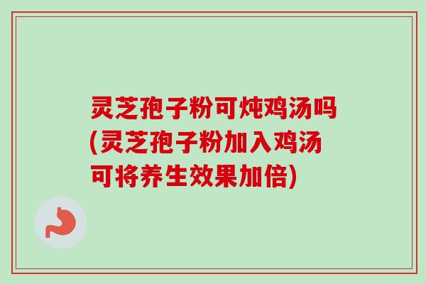 灵芝孢子粉可炖鸡汤吗(灵芝孢子粉加入鸡汤可将养生效果加倍)