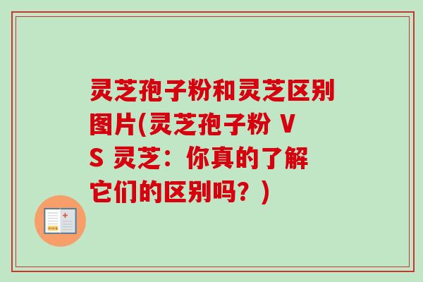 灵芝孢子粉和灵芝区别图片(灵芝孢子粉 VS 灵芝：你真的了解它们的区别吗？)