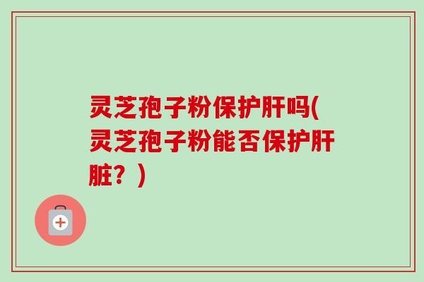 灵芝孢子粉保护肝吗(灵芝孢子粉能否保护肝脏？)