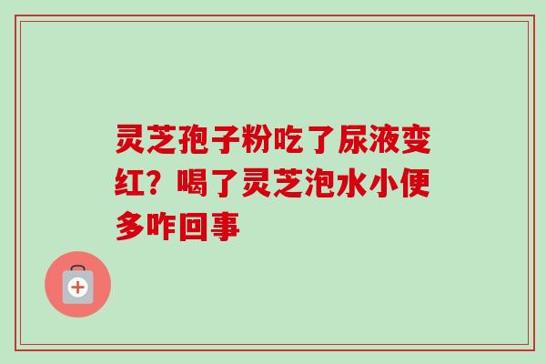 灵芝孢子粉吃了尿液变红？喝了灵芝泡水小便多咋回事