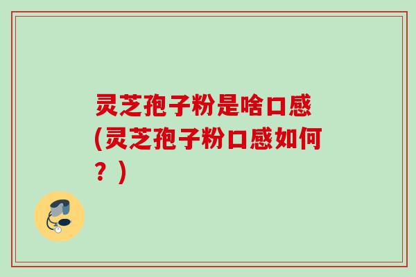 灵芝孢子粉是啥口感 (灵芝孢子粉口感如何？)