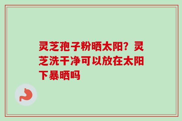 灵芝孢子粉晒太阳？灵芝洗干净可以放在太阳下暴晒吗