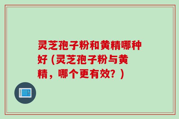 灵芝孢子粉和黄精哪种好 (灵芝孢子粉与黄精，哪个更有效？)