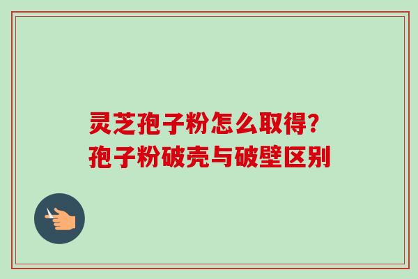 灵芝孢子粉怎么取得？孢子粉破壳与破壁区别