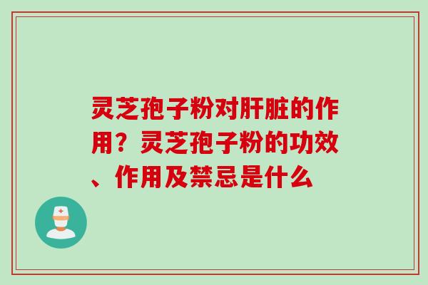 灵芝孢子粉对肝脏的作用？灵芝孢子粉的功效、作用及禁忌是什么