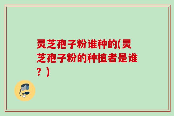 灵芝孢子粉谁种的(灵芝孢子粉的种植者是谁？)