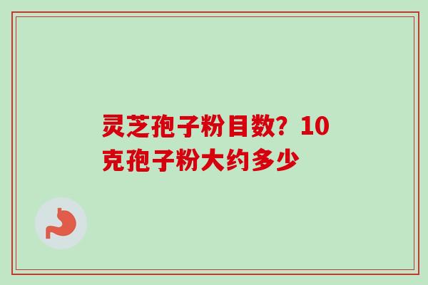 灵芝孢子粉目数？10克孢子粉大约多少