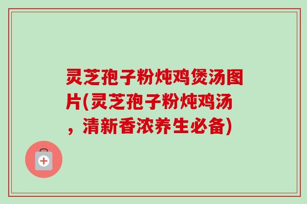 灵芝孢子粉炖鸡煲汤图片(灵芝孢子粉炖鸡汤,清新香浓养生必备) 灵芝孢子粉炖鸡煲汤图片(灵芝孢子粉炖鸡汤,清新香浓养生必备)