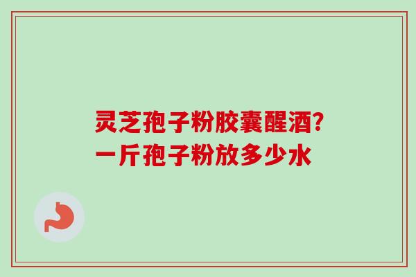 灵芝孢子粉胶囊醒酒？一斤孢子粉放多少水
