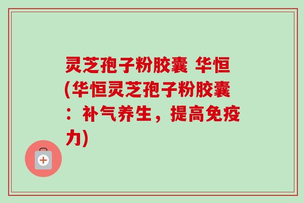 灵芝孢子粉胶囊 华恒(华恒灵芝孢子粉胶囊：补气养生，提高免疫力)