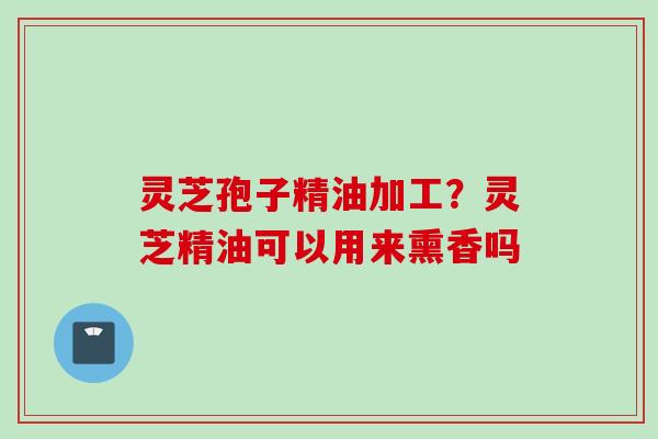 灵芝孢子精油加工？灵芝精油可以用来熏香吗