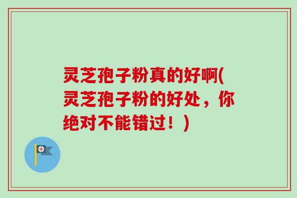 灵芝孢子粉真的好啊(灵芝孢子粉的好处，你绝对不能错过！)