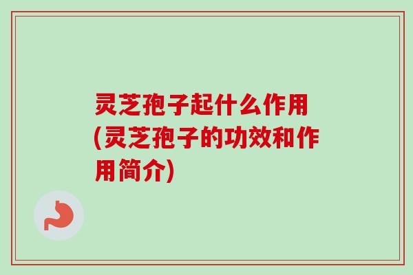 灵芝孢子起什么作用 (灵芝孢子的功效和作用简介)