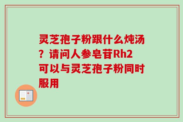灵芝孢子粉跟什么炖汤？请问人参皂苷Rh2可以与灵芝孢子粉同时服用