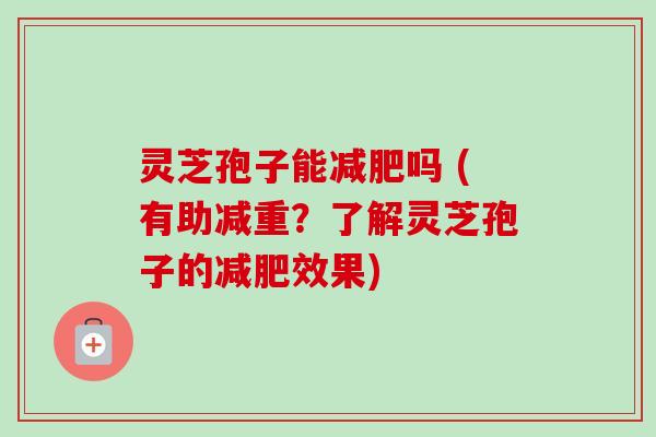灵芝孢子能减肥吗 (有助减重？了解灵芝孢子的减肥效果)