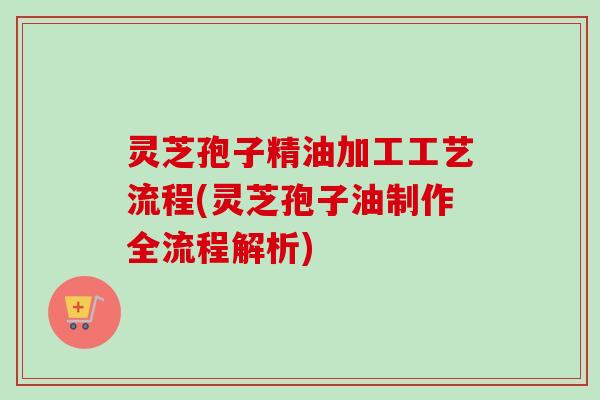 灵芝孢子精油加工工艺流程(灵芝孢子油制作全流程解析)