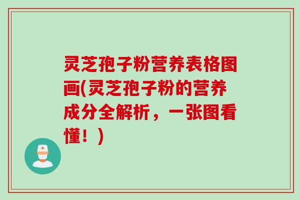 灵芝孢子粉营养表格图画(灵芝孢子粉的营养成分全解析，一张图看懂！)