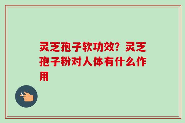 灵芝孢子软功效?灵芝孢子粉对人体有什么作用 灵芝孢子软功效?灵芝孢子粉对人体有什么作用