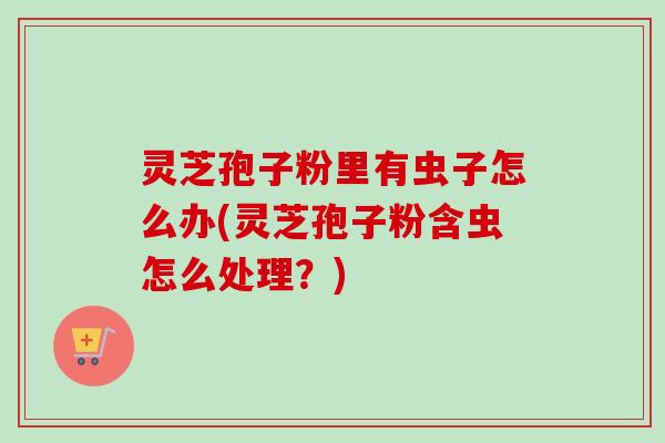 灵芝孢子粉里有虫子怎么办(灵芝孢子粉含虫怎么处理?) 灵芝孢子粉里有虫子怎么办(灵芝孢子粉含虫怎么处理?)
