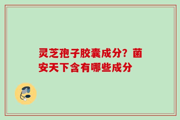 灵芝孢子胶囊成分？菌安天下含有哪些成分