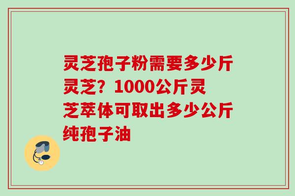 灵芝孢子粉需要多少斤灵芝？1000公斤灵芝萃体可取出多少公斤纯孢子油