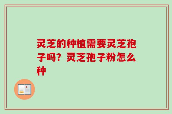 灵芝的种植需要灵芝孢子吗？灵芝孢子粉怎么种