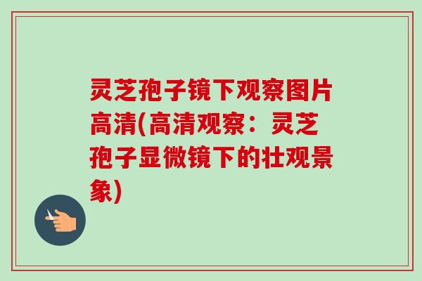 灵芝孢子镜下观察图片高清(高清观察：灵芝孢子显微镜下的壮观景象)