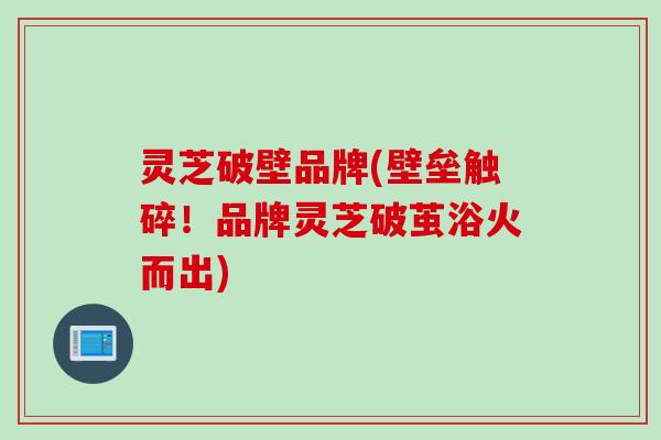 灵芝破壁品牌(壁垒触碎！品牌灵芝破茧浴火而出)