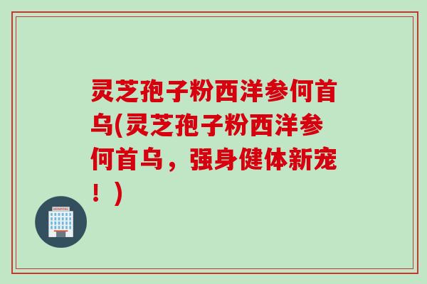 灵芝孢子粉西洋参何首乌(灵芝孢子粉西洋参何首乌，强身健体新宠！)