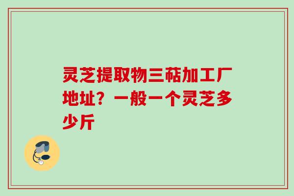 灵芝提取物三萜加工厂地址？一般一个灵芝多少斤