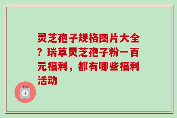 灵芝孢子规格图片大全？瑞草灵芝孢子粉一百元福利，都有哪些福利活动