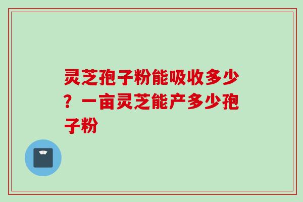灵芝孢子粉能吸收多少？一亩灵芝能产多少孢子粉