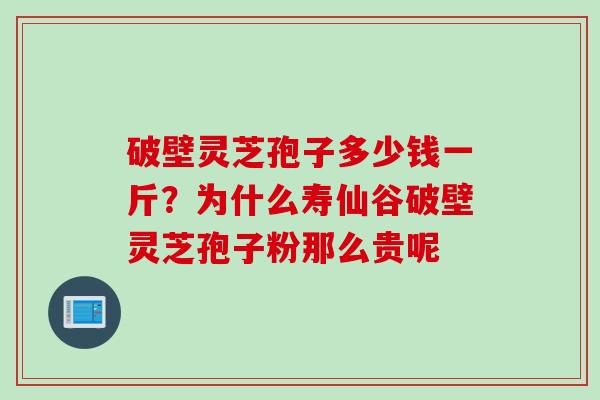 破壁灵芝孢子多少钱一斤？为什么寿仙谷破壁灵芝孢子粉那么贵呢
