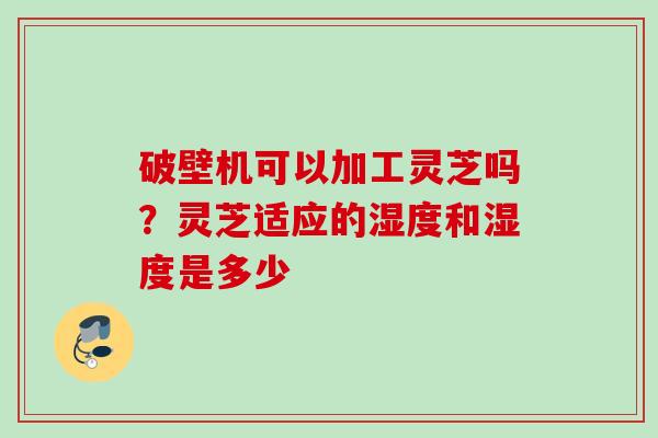 破壁机可以加工灵芝吗？灵芝适应的湿度和湿度是多少
