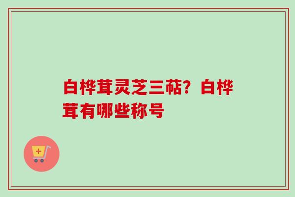 白桦茸灵芝三萜？白桦茸有哪些称号